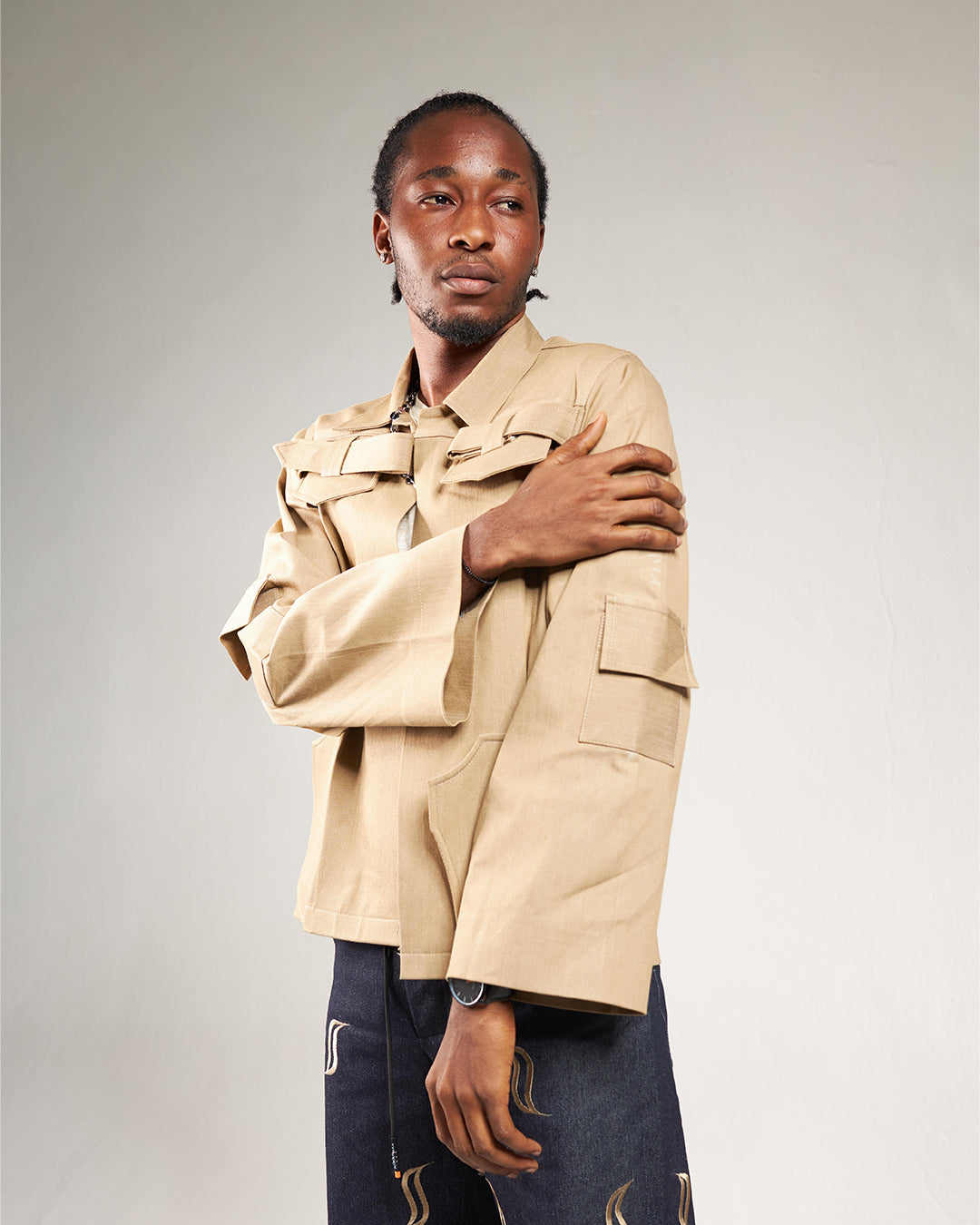 Custom 4 Pockets Khaki Jacket - Streetwear Must Have