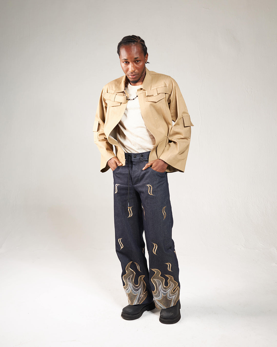 Custom 4 Pockets Khaki Jacket - Streetwear Must Have