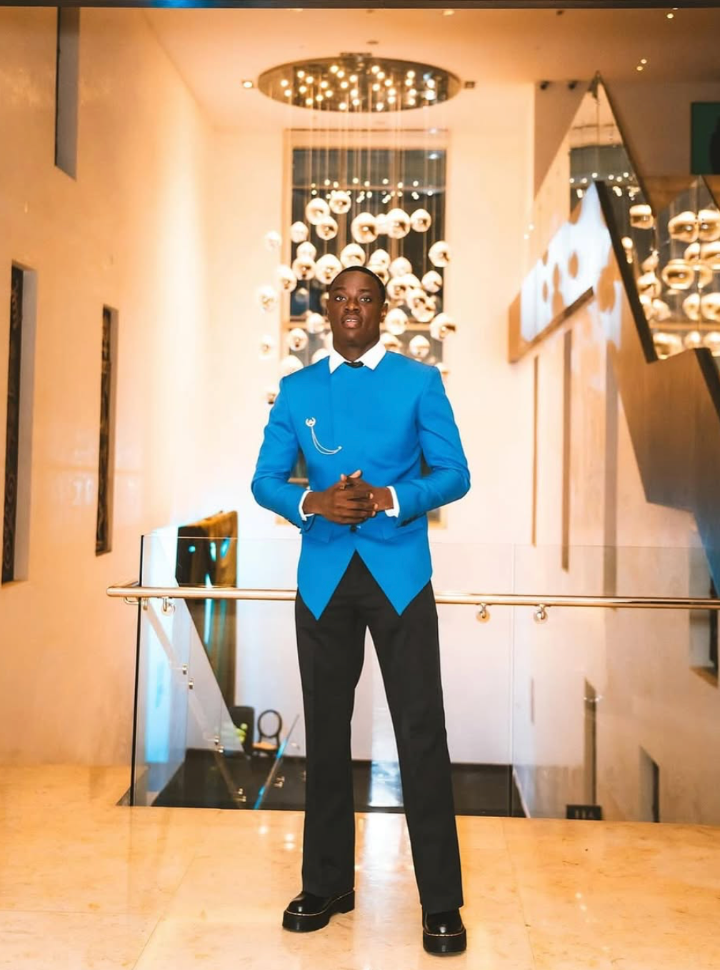 Avant-Garde Blue Geometric Suit