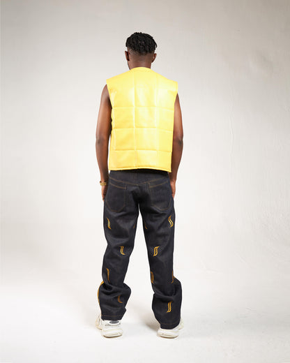 Puffer Leather Vest - Jacket